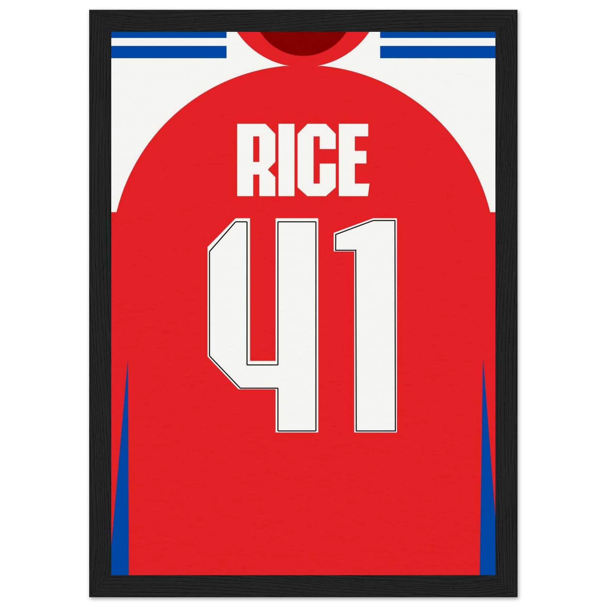 Declan Rice Arsenal shirt number 41 red kit football poster design for wall art or home decor