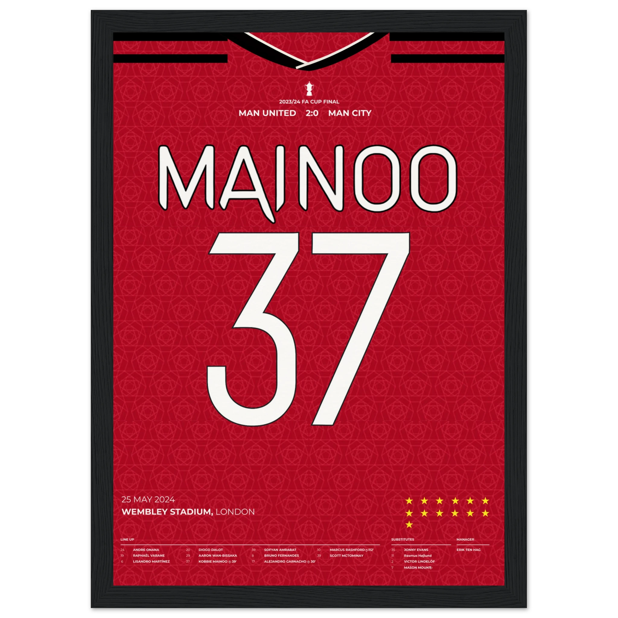 Kobbie Mainoo FA Cup Final 2023/24 Poster